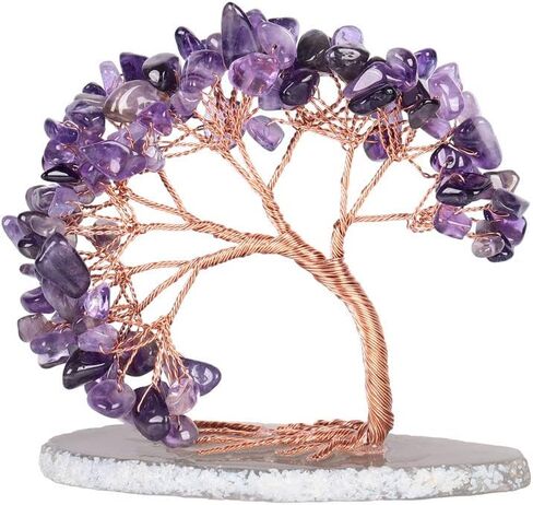 شجرة نقود كريستالية مصنوعة يدويًا على شريحة عقيق شجرة الحياة شجرة بونساي ديكور مكتب المنزل عيد ميلاد، فلوريت in Kuwait