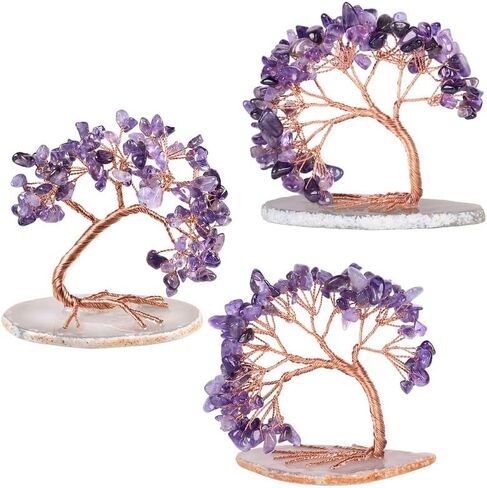 شجرة نقود كريستالية مصنوعة يدويًا على شريحة عقيق شجرة الحياة شجرة بونساي ديكور مكتب المنزل عيد ميلاد، فلوريت in Kuwait