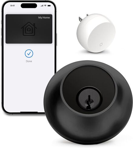 Level Lock+ (Wi-Fi) Smart Lock - World's Smallest Smart Lock Plus Apple Home Keys - Lock/Unlock from Anywhere - Level App for iOS & Android - Works with Apple Home, Alexa, Google Home (Matte Black) in Saudi Arabia