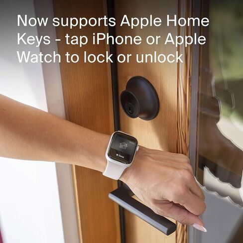 Level Lock+ (Wi-Fi) Smart Lock - World's Smallest Smart Lock Plus Apple Home Keys - Lock/Unlock from Anywhere - Level App for iOS & Android - Works with Apple Home, Alexa, Google Home (Matte Black) in Saudi Arabia