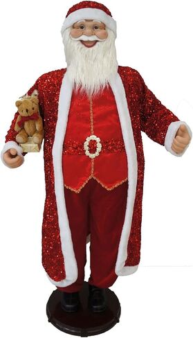 Fraser Hill Farm 58-in. Dancing Mrs. Claus with Festive Basket, Indoor Animated Holiday Home Decor, Motion-Activated Christmas Animatronic in Kuwait