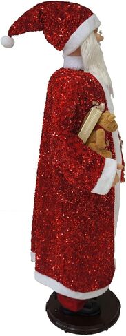 Fraser Hill Farm 58-in. Dancing Mrs. Claus with Festive Basket, Indoor Animated Holiday Home Decor, Motion-Activated Christmas Animatronic in Kuwait