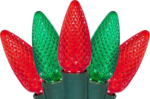 50 Pack Replacement C9 LED Christmas Light Bulbs Shatterproof C9 Led Light Bulbs 1W Mini Bulb Intermediate E17 Base Decor Red Light Bulbs Green Light Bulb, String Lights, Window Candle Indoor Outdoor in Kuwait