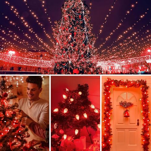 Minetom 25 Pack LED C9 Multicolor Replacement Christmas Light Bulbs, Commercial Grade Dimmable Holiday Bulbs, Strawberry Bulbs, Fits in C9/E17 Base Sockets (25 Pack, Multi-Colored) in Kuwait