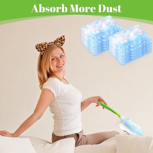Duster Refills with Duster Refills,20 Count 180 Heavy Duty Dusters Refills,Multi Surface Heavy Duty Feather Dusters Kit for Cleaning Kitchens,Bedrooms, Bathrooms,Studies,Cars,Furniture, Blinds in Saudi Arabia