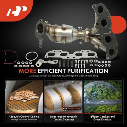 طقم المحول الحفاز الخلفي الممتاز A-Prime Fit متوافق مع Nissan Rogue 2008-2013، Rogue Select 2014-2015، 2.5L، متوافق مع EPA in Kuwait