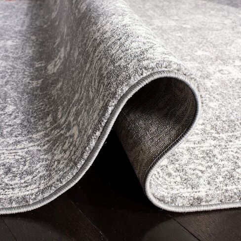 مجموعة SAFAVIEH Evoc 2'2" x 17' رمادي/عاجي EVK270S رث أنيق غير متساقط لغرفة المعيشة وغرفة النوم عداء in Saudi Arabia
