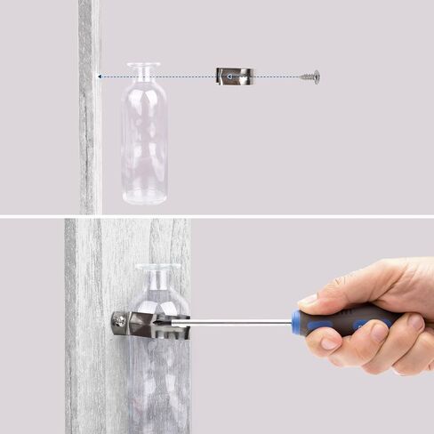 2 Pack Wood Glass Wall Vases and Plants Artificial, Indoor Wood Hanging Vase, Modern Farmhouse Wall Decor for Bathroom Office and Living Room, Farmhouse Sconces Wall Decor (White) in Saudi Arabia