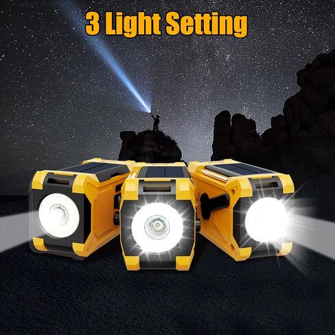 10000mAh Emergency Hand Crank Radio with LED Flashlight, AM/FM NOAA Portable Weather Alert Radio, Solar Powered Radio with Phone Charger, USB Charged, Headphone Jack, SOS Alarm, Compass for Outdoors in Kuwait