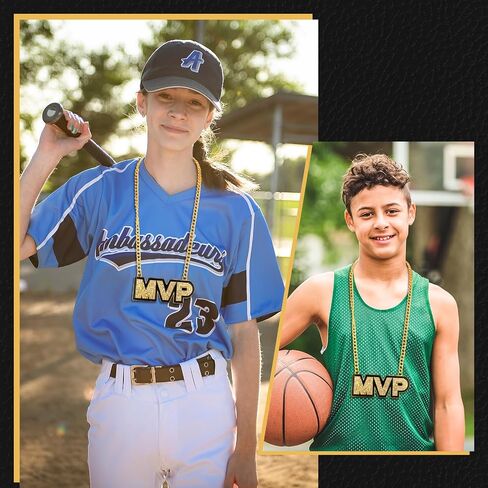 2 Pcs MVP Chain Medal Most Valuable Player Gold Champ Metal Award Chains Gift Winner Prize Trophy Award Necklace for Adults Player Team Basketball Soccer Baseball Tournament in Saudi Arabia