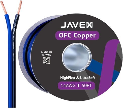 Speaker Wire 16 Gauge 100FT Oxygen-Free Copper Audio Cable,Blueblack | 16 AWG HighFlex Thin Flat Cable Wire with Foot Markers for Automotive Car Stereo, Home Theater, Audio Cable DIY Installations in Kuwait