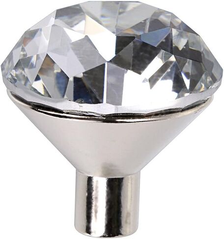 Sumnacon Drawer Dresser Knobs Pull Handles - Crystal Glass Diamond Decorative Knobs with Plate, Cabinet Cupboard Door Knobs with Screws for Kitchen Bathroom Office Decoration Pack of 10 in Kuwait