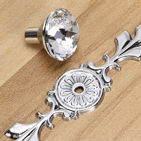 Sumnacon Drawer Dresser Knobs Pull Handles - Crystal Glass Diamond Decorative Knobs with Plate, Cabinet Cupboard Door Knobs with Screws for Kitchen Bathroom Office Decoration Pack of 10 in Kuwait