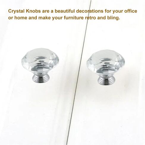 Mtsooning Crystal Cabinet Knobs, 4PCS Diamond Glass Handles Drawer Pulls for Dresser Closet Wardrobe Cupboard Door Kitchen Bathroom Furniture Decoration, with Mounting Screws(Blue) in Kuwait
