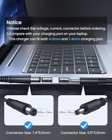 65W استبدال لديل خط العرض 5400 5500 5480 5490 5580 5590 7490 7480 7390 7290 7280 E5400 E5420 E5450 E5470 E5480 E5570 E6420 E6430 E6540 E7470 E7480 19. 5 فولت 3.34 أمبير 7.4*5.0 مللي متر in Kuwait