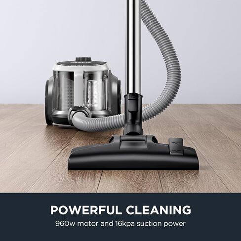 Eureka Bagless Canister Vacuum Cleaner, Lightweight Vac for Carpets and Hard Floors, Silver with Black in Saudi Arabia