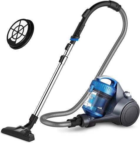 Eureka Bagless Canister Vacuum Cleaner, Lightweight Vac for Carpets and Hard Floors, Silver with Black in Saudi Arabia