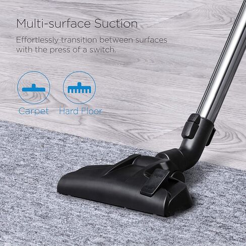 Eureka Bagless Canister Vacuum Cleaner, Lightweight Vac for Carpets and Hard Floors, Silver with Black in Saudi Arabia