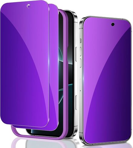 واقي شاشة للخصوصية لهاتف iPhone 13 Pro Max، مكون من قطعتين من الزجاج المقوى المقاوم للتجسس والضوء الأزرق لهاتف iPhone 14 Plus مقاس 6.7 بوصات، وحساسية اللمس وخالية من الفقاعات، أرجواني أنيق in Saudi Arabia