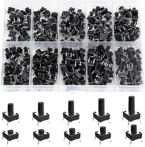 200 Pcs Micro Switch, Normally open Tactile Micro Momentary Push Button Switches Kit in Saudi Arabia