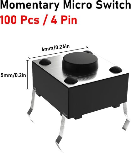 200 Pcs Micro Switch, Normally open Tactile Micro Momentary Push Button Switches Kit in Saudi Arabia