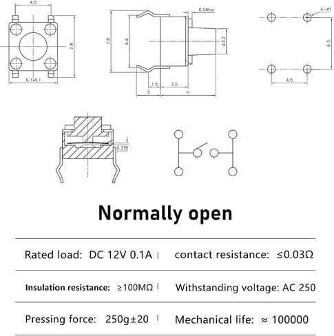 200 Pcs Micro Switch, Normally open Tactile Micro Momentary Push Button Switches Kit in Saudi Arabia