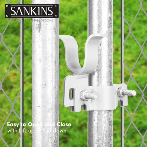 2Pcs Chain Link Fence Gate Fork Latch, 1-3/8" x 1-3/8" Fence Fork Latch with Bolts and Nuts, Gate Frames Latch with Padlock Hole for Fence Gates, Kennels and Runs, Silver in Saudi Arabia