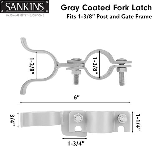 2Pcs Chain Link Fence Gate Fork Latch, 1-3/8" x 1-3/8" Fence Fork Latch with Bolts and Nuts, Gate Frames Latch with Padlock Hole for Fence Gates, Kennels and Runs, Silver in Saudi Arabia