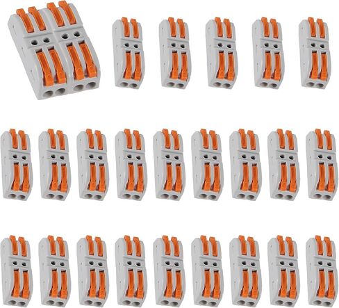 موصلات أسلاك الرافعة، 25 قطعة من Coliao 2 موصلات توصيل مدمجة تدفع في موصلات الأسلاك السريعة للدائرة المضمنة 28-12 AWG in Kuwait