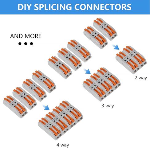 موصلات أسلاك الرافعة، 25 قطعة من Coliao 2 موصلات توصيل مدمجة تدفع في موصلات الأسلاك السريعة للدائرة المضمنة 28-12 AWG in Kuwait