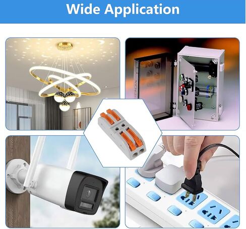 موصلات أسلاك الرافعة، 25 قطعة من Coliao 2 موصلات توصيل مدمجة تدفع في موصلات الأسلاك السريعة للدائرة المضمنة 28-12 AWG in Kuwait