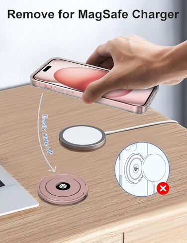 EWA MagOne Ultra (Plate Edition) Phone Grip Stand with Leather Finger Strap, Removable Magnetic Ring Holder Kickstand Loop, Double-Sided Magnetic Accessories for Phone-Black in Kuwait