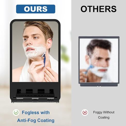 Shower Mirror Fogless for Shaving, Fogless Mirror for Shower with Razor Holder, Anti Fog Shaving Mirror with Multifunctional Storage,Fogless Shower Mirror , Fogless Mirror Shatterproof, NO-Drilling in Saudi Arabia