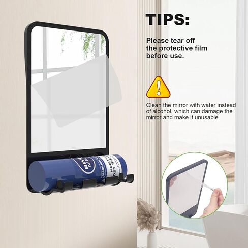 Shower Mirror Fogless for Shaving, Fogless Mirror for Shower with Razor Holder, Anti Fog Shaving Mirror with Multifunctional Storage,Fogless Shower Mirror , Fogless Mirror Shatterproof, NO-Drilling in Saudi Arabia
