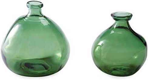 Mud Pie Recycled Green Spanish Rounded Small Glass Vase 7.5" x 6.5" Dia in Saudi Arabia