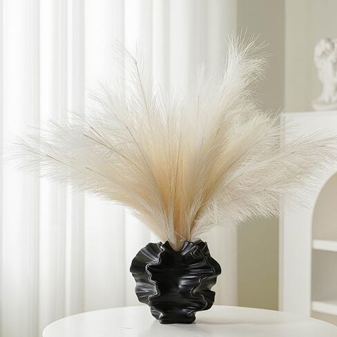 Modern Art Ceramic Coral Flower Vase Home and Office Decoration Sculpture Work Bohemian Decoration Coffee Table Office Bookshelf Living Room Decoration (White) in Kuwait