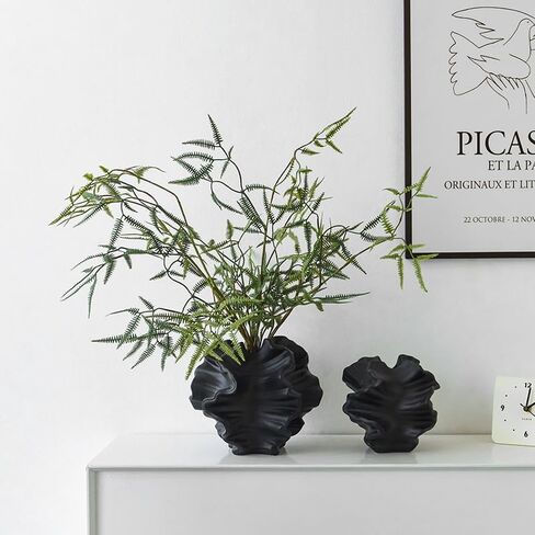 Modern Art Ceramic Coral Flower Vase Home and Office Decoration Sculpture Work Bohemian Decoration Coffee Table Office Bookshelf Living Room Decoration (White) in Kuwait