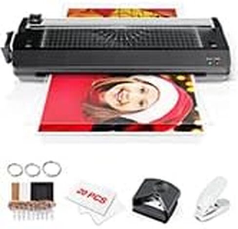 Laminator, A3 Laminator Machine with 10 Laminating Pouches, 13 Inch Cold and Thermal Laminator with Paper Cutter, Personal Laminator Machine for Home Office School Use in Kuwait