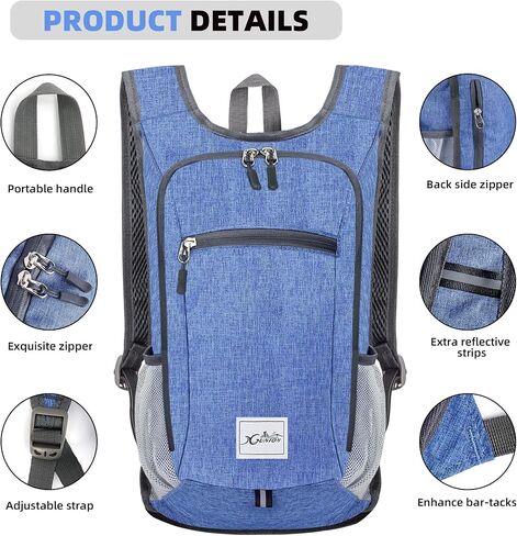 Hiking Backpack 15L Small Travel Backpack Lightweight Daypack Foldable Hiking Backpack Packable Camping Hiking Backpack for Women Men (Teal Blue) in Saudi Arabia