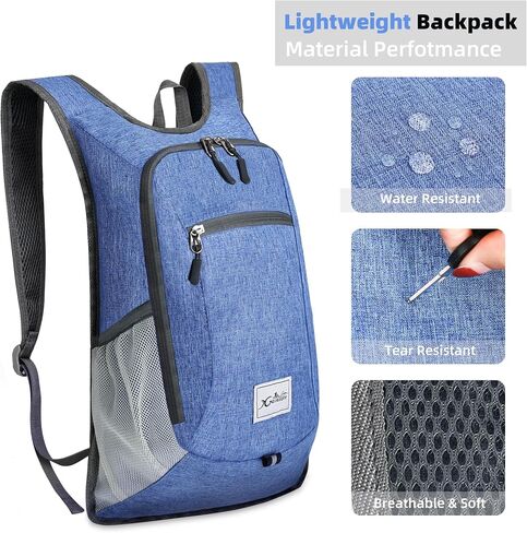 Hiking Backpack 15L Small Travel Backpack Lightweight Daypack Foldable Hiking Backpack Packable Camping Hiking Backpack for Women Men (Teal Blue) in Saudi Arabia
