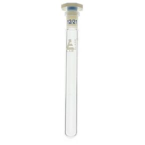 Eisco Labs - 10mL Test Tube, 125x15mm, Borosilicate Glass with Polypropylene Stopper - Laboratory Glassware for Sample Storage, Chemical Reactions, and Educational Use