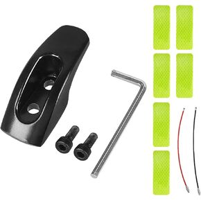 Metal Scooter Hanger Hook with Keychain and Reflective Stickers Bundle - Compatible with Segway Ninebot ES and E22 E25 Series