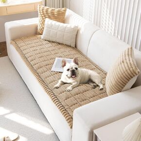 OTOB Sofa Cover Dog Couch Cover Protector, Non Slip Couch Cover for Dogs, Washable Fuzzy Pet Bed Couch Cover Sofa Protector, Boho Pet Friendly Sofa Covers(23.6" x 47.2", Coffee)