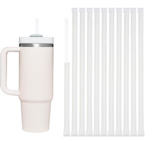 50PCS Disposable Straws for 40 OZ Tumbler, Disposable Straws for Stanley 40 OZ 30 OZ Tumbler, Long Straws for 40 OZ Tumbler Disposable, Straws Individually Wrapped