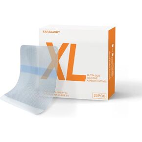 Extra Large Adhesive Bandages for Dexcom G7, Covers for Freestyle Libre 3 sensors, Waterproof, Hypoallergenic, Transparent Dressing Adhesive Bandage (20PCS) (Transparent, L(4.53inch))