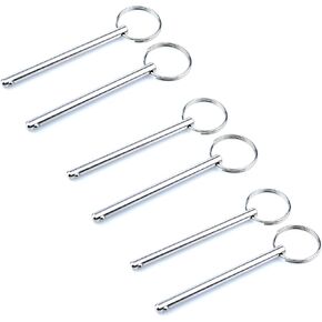 Mxeol 6 Pack Bimini Top Pins Quick Release Pin for Boat Pins,316 Stainless Steel Marine Hardware Pins