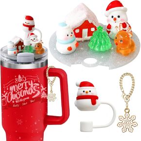 Accessories Compatible with Stanley Cup Lid, Fit for 40 oz Stanley Lid Charms Decor, Silicone Straw Topper Cover Cap, Cute Charms for Stanley 30&40 Oz Tumbler with Handle