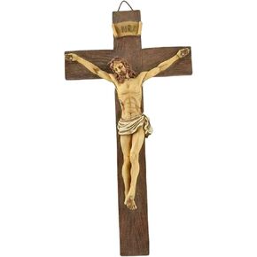 Large Wall Crucifix Home Art Decor, Holy Nativity Family Wall Cross Crucifix With Hang Ring Decorative Wall Cross Catholic-12.8 Inch