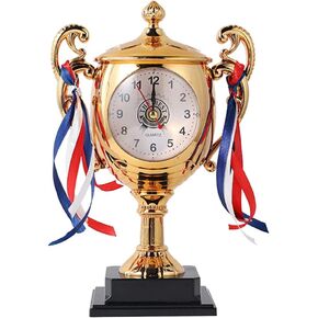 KESYOO Kids Alarm Clocks Trophy Alarm Clock Gold Awards Cup Style Desk Time Clock Novelty Bedside Clock Trophy Model Figurine Ornament for Kids Adults Birthday Graduation Alarm Clock Digital