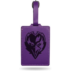 Rico Industries LELUG0701PR: Ravens Team Color Laser Engraved Luggage Tag - Purple